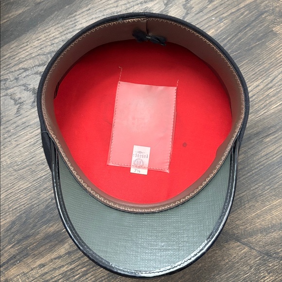 Vintage Chaffeur/ Doorman hat, black wool blend?, patent visor, Union made - Picture 5 of 6